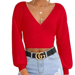 v-neck wrap sweater!